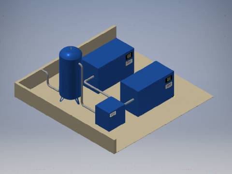 Progettazione 3D sala compressori