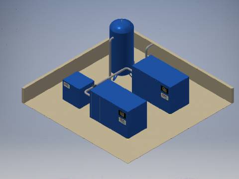 Progettazione 3D sala compressori