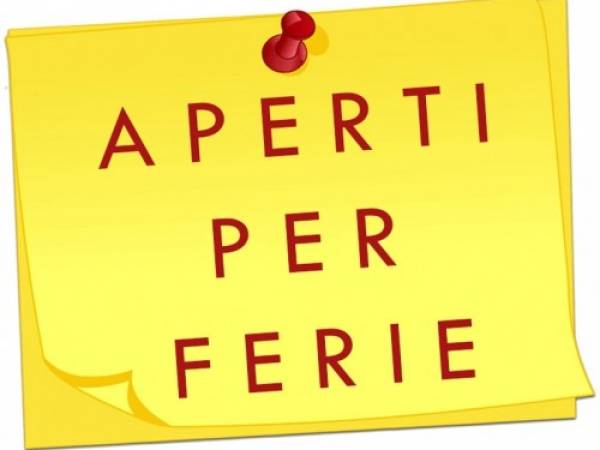 Natale 2019: aperti per ferie!